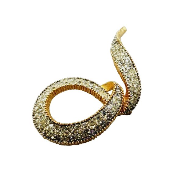 Vintage Jomaz Signed Rhinestone Encrusted Free Form Brooch (A1177)